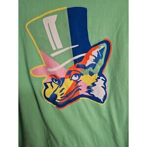 AKOO COLORFUL ARTSY Tophat FOX FOX'D LOGO COTTON T-Shirt Men's SZ Medium